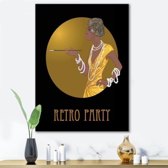 Designart - Retro Fashion Glamour African American Woman